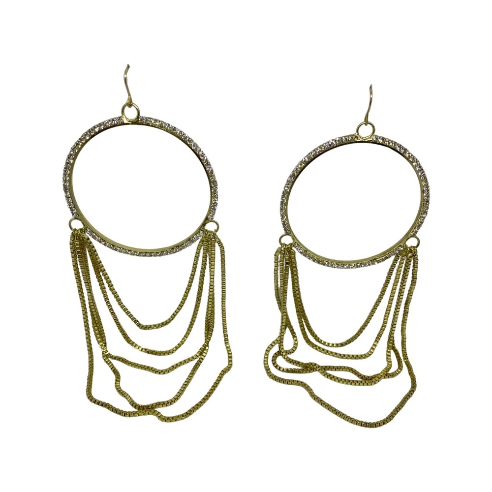 Circle shape Earrings Dangle bling gold New